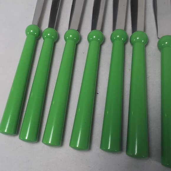 IKEA Grammatik Green 8 Lot Set Vintage Stainless Flatware Cutlery Knives Utensil - Picture 5 of 12